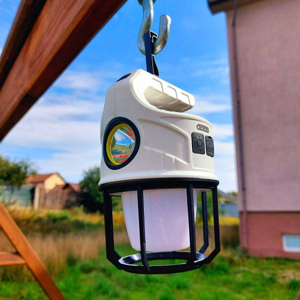 Кемпинговый ручной фонарь-лампа Outdoor camping light SL-008 (USB, солнечная батарея, 6 режимов работы, функция powerbank) продажа и отгрузка коробками кор/72шт